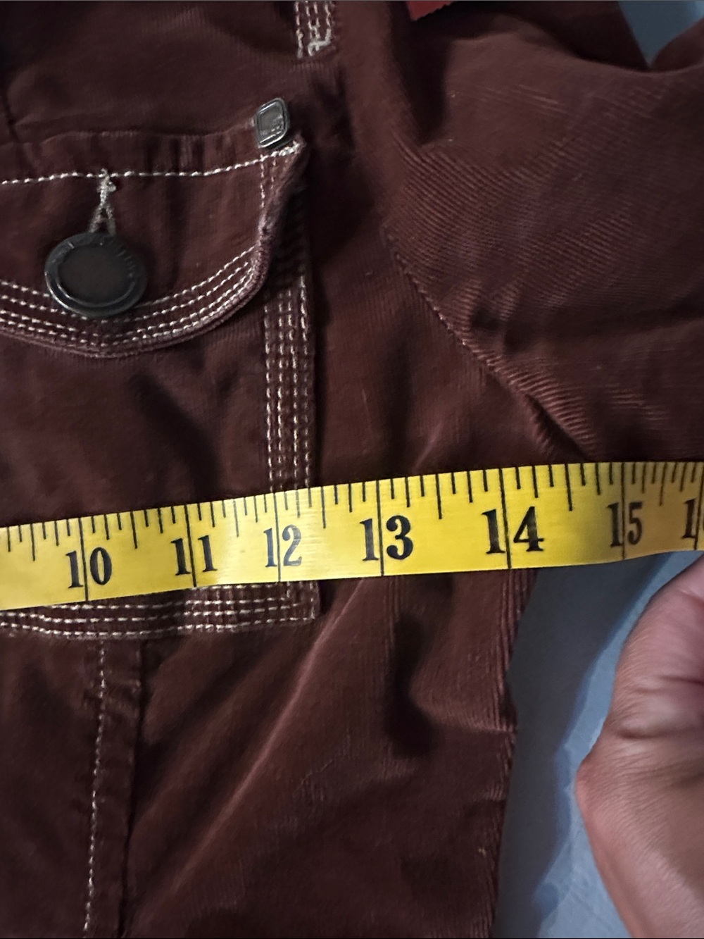 Y2K 2000s Twill Twenty Two Utility Corduroy Jacket Chocolate Brown Sherpa Small - Picture 6 of 11